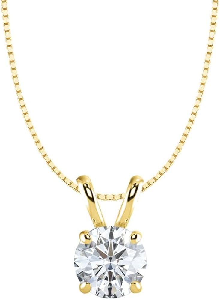 Diamond Classic Jewelry 0.5 to 2 Carat Lab Grown Diamond Pendant 14K | Amazon (US)