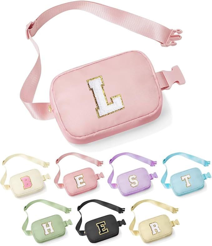 YOOLIFE Gifts for Girls Teen Girls - Initial Crossbody Bag for Girls Teens Belt Bag Fanny Pack, P... | Amazon (US)
