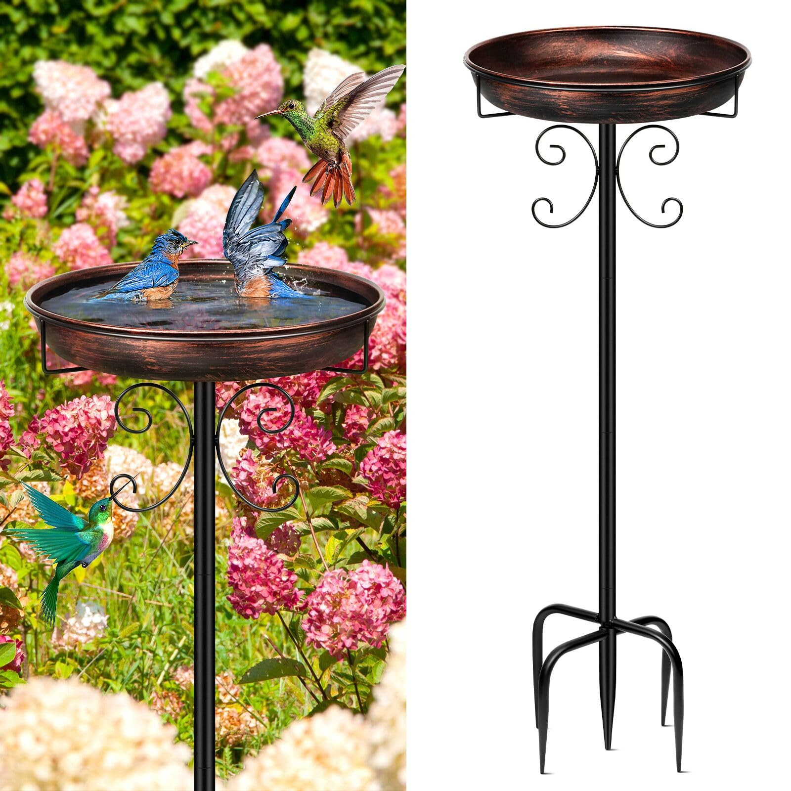 Daoeny 35In Metal Bird Bath for Outside, Vintage Freestanding Birdbaths & Birdfeeder, Bird Baths ... | Amazon (US)