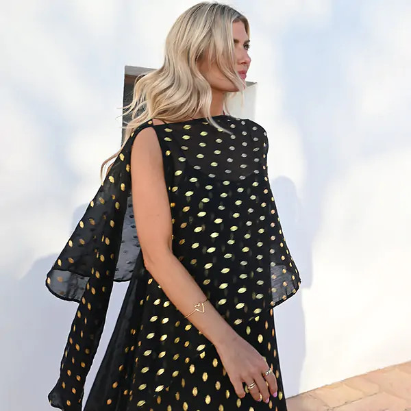 Black Multi Way Wrap with Gold Fleck | Never Fully Dressed (UK & IE)