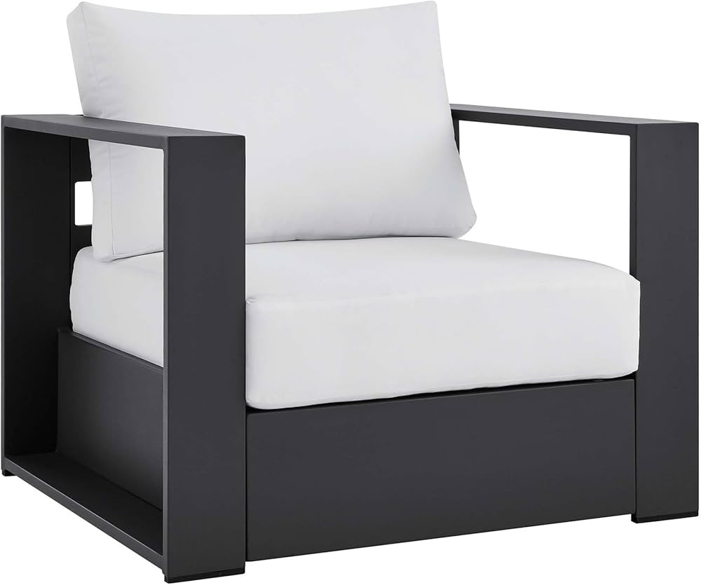 Modway Tahoe Aluminum Outdoor Patio Armchair in Gray White | Amazon (CA)