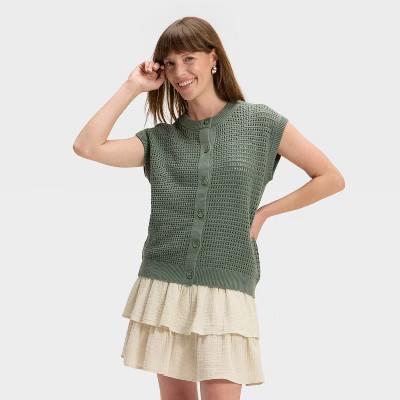 Women's Pointelle Sweater Vest - Universal Thread™ | Target