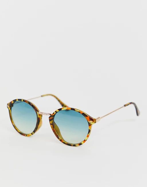 South Beach Exclusive tortoiseshell sunglasses with blue lens | ASOS UK