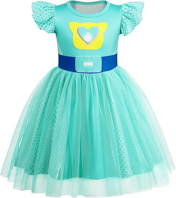 Girls Halloween Costume Dress Tulle Mesh Cosplay Dresses Flutter Sleeve Kids Costumes | Amazon (US)