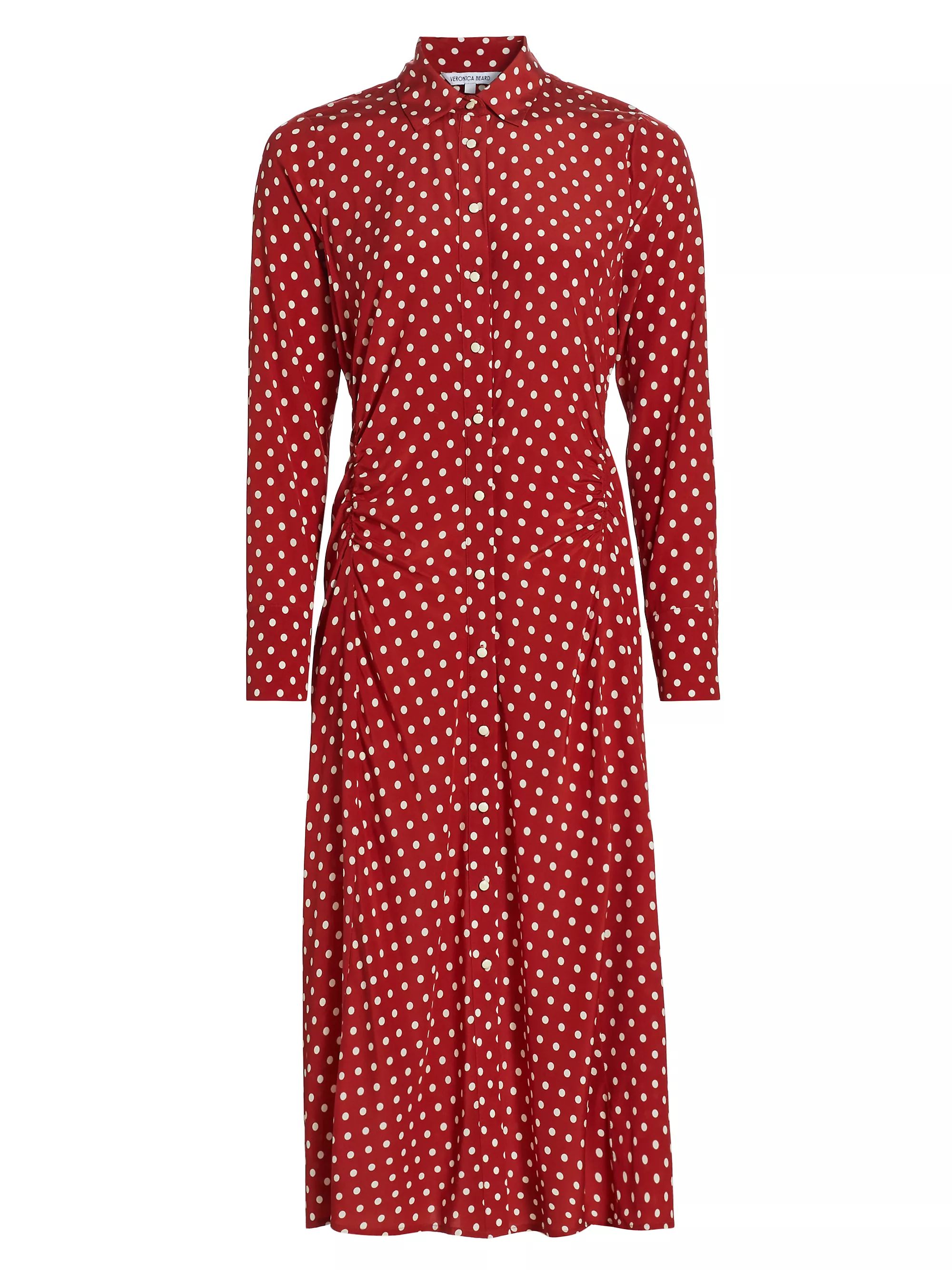 Lex Polka Dot Silk-Blend Midi-Shirtdress | Saks Fifth Avenue