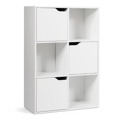 Costway 6 Cube Bookcase Cabinet Wood Bookcase Storage Shelves Room Divider Organization | Target