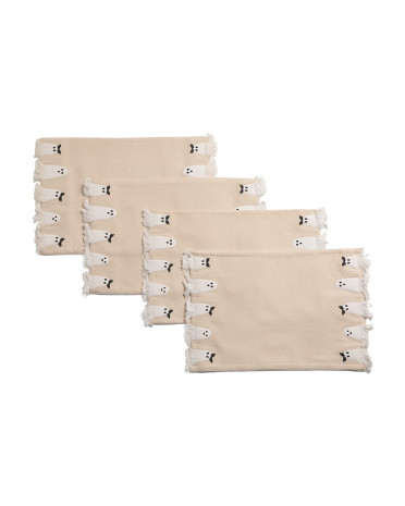 Set Of 4 Fringe Edge Ghost Placemats | TJ Maxx