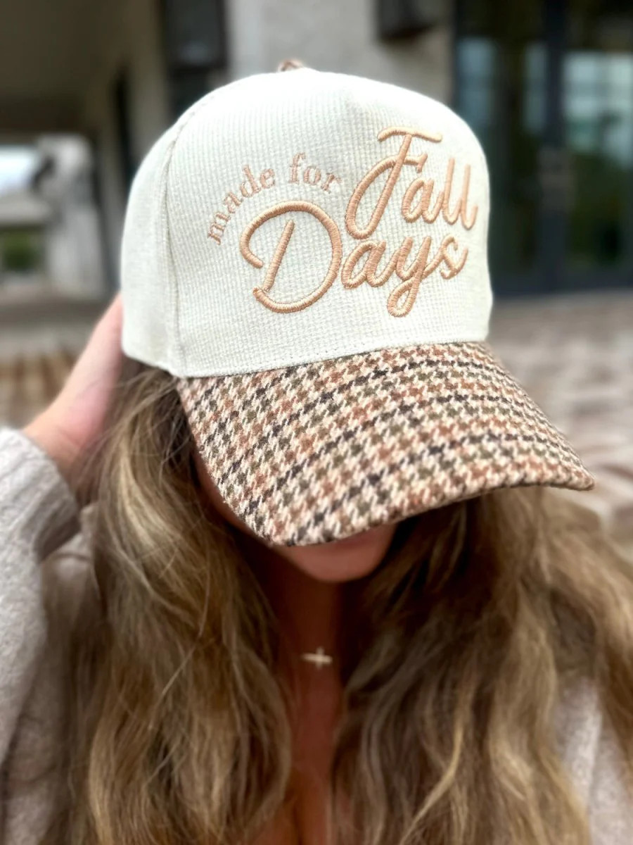'Made For Fall Days' Plaid Brim Hat | United Monograms