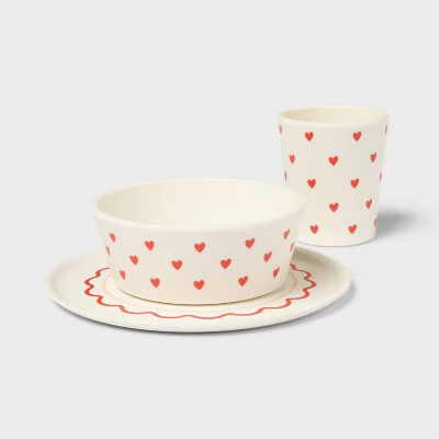 3pc Heart Dinnerware Set - Pillowfort™ | Target