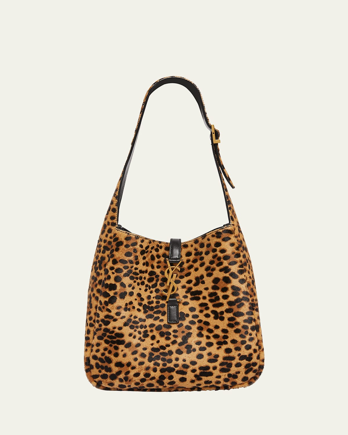 Le 5 A 7 Small Hobo Bag in Leopard-Print Calf Hair | Bergdorf Goodman