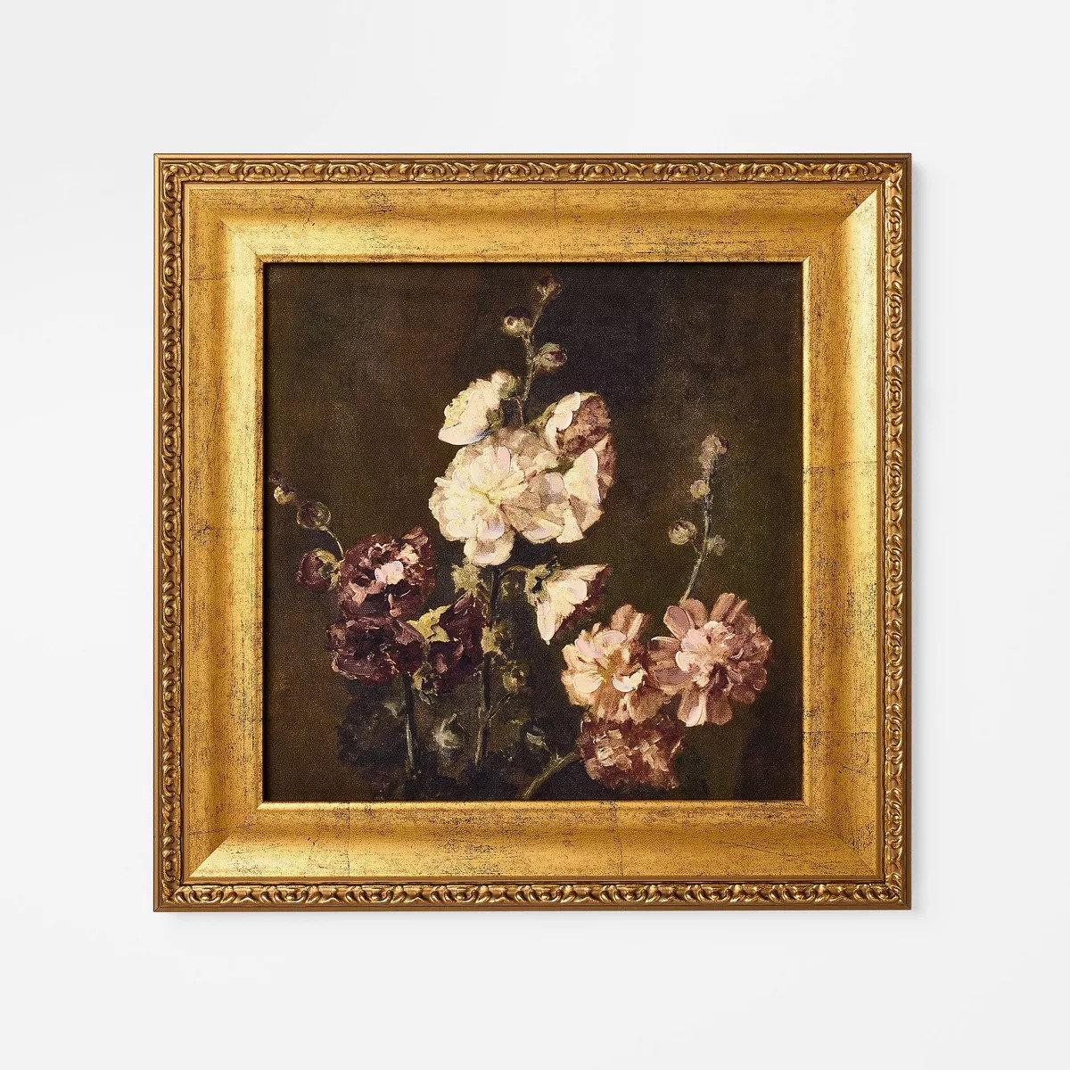 14"x14" Floral Framed Wall Art Gold - Threshold\u2122 designed with Studio McGee | Target