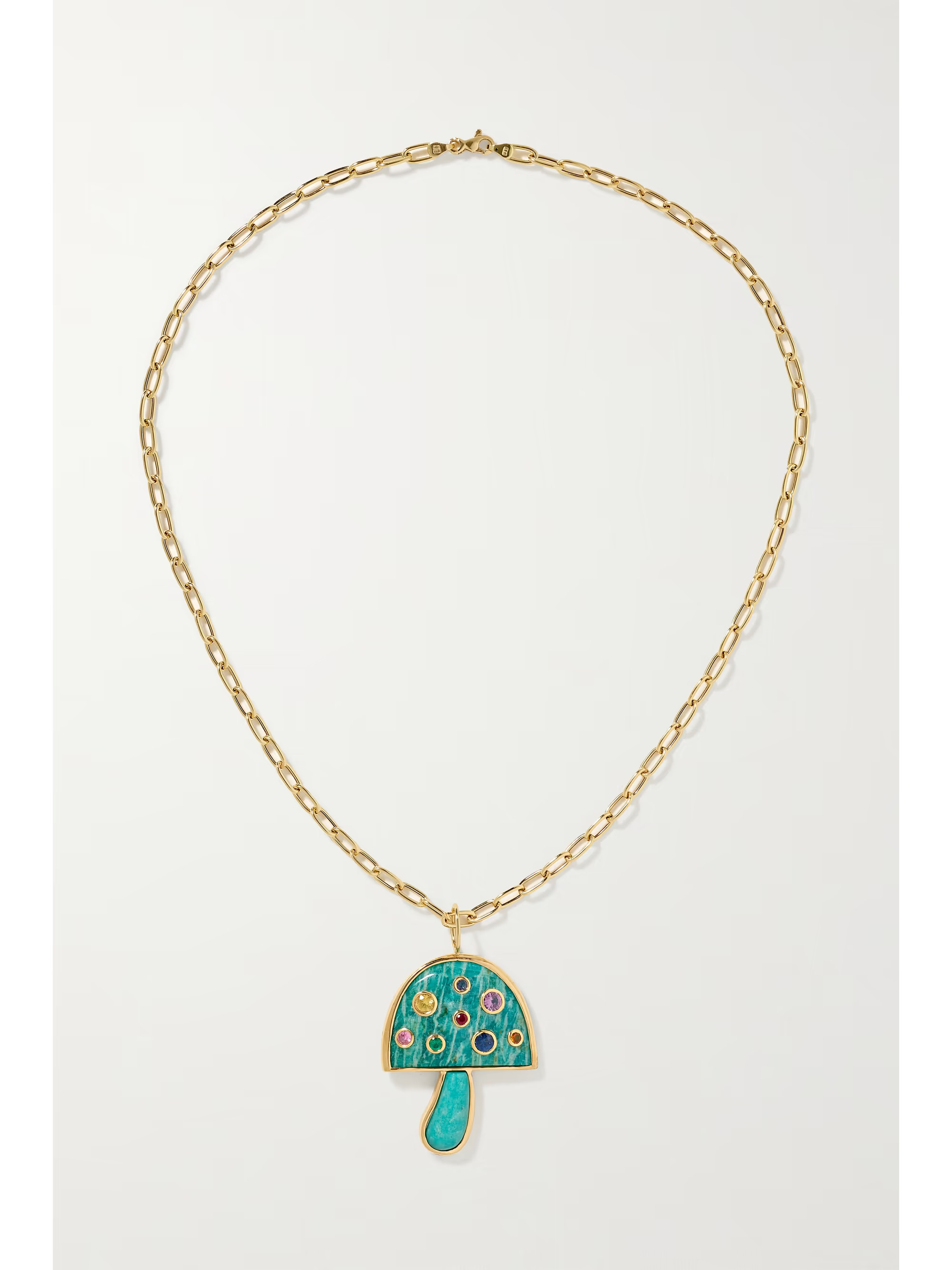 Blue Magic Mushroom large 18-karat gold multi-stone necklace | BRENT NEALE | NET-A-PORTER | NET-A-PORTER (US)