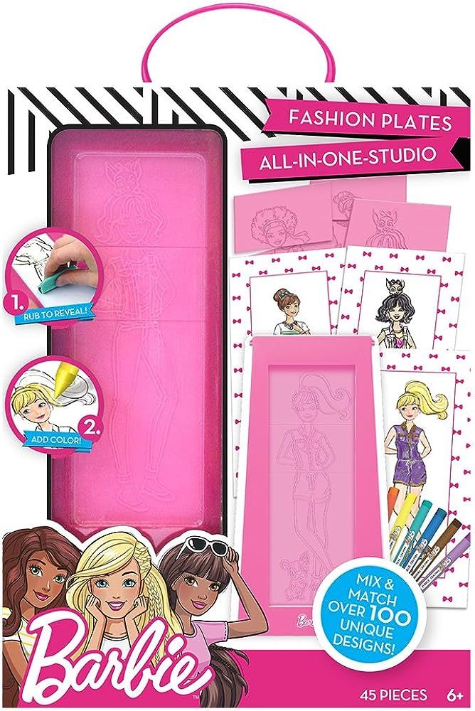 Barbie Fashion Plates All in One Studio Sketch Design Activity Set – Fashion Design Kit for Kid... | Amazon (US)