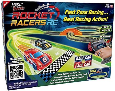 Ontel Magic Tracks Rocket Racers Remote Controlled Race Car vs Pace Car Track Set | Amazon (US)