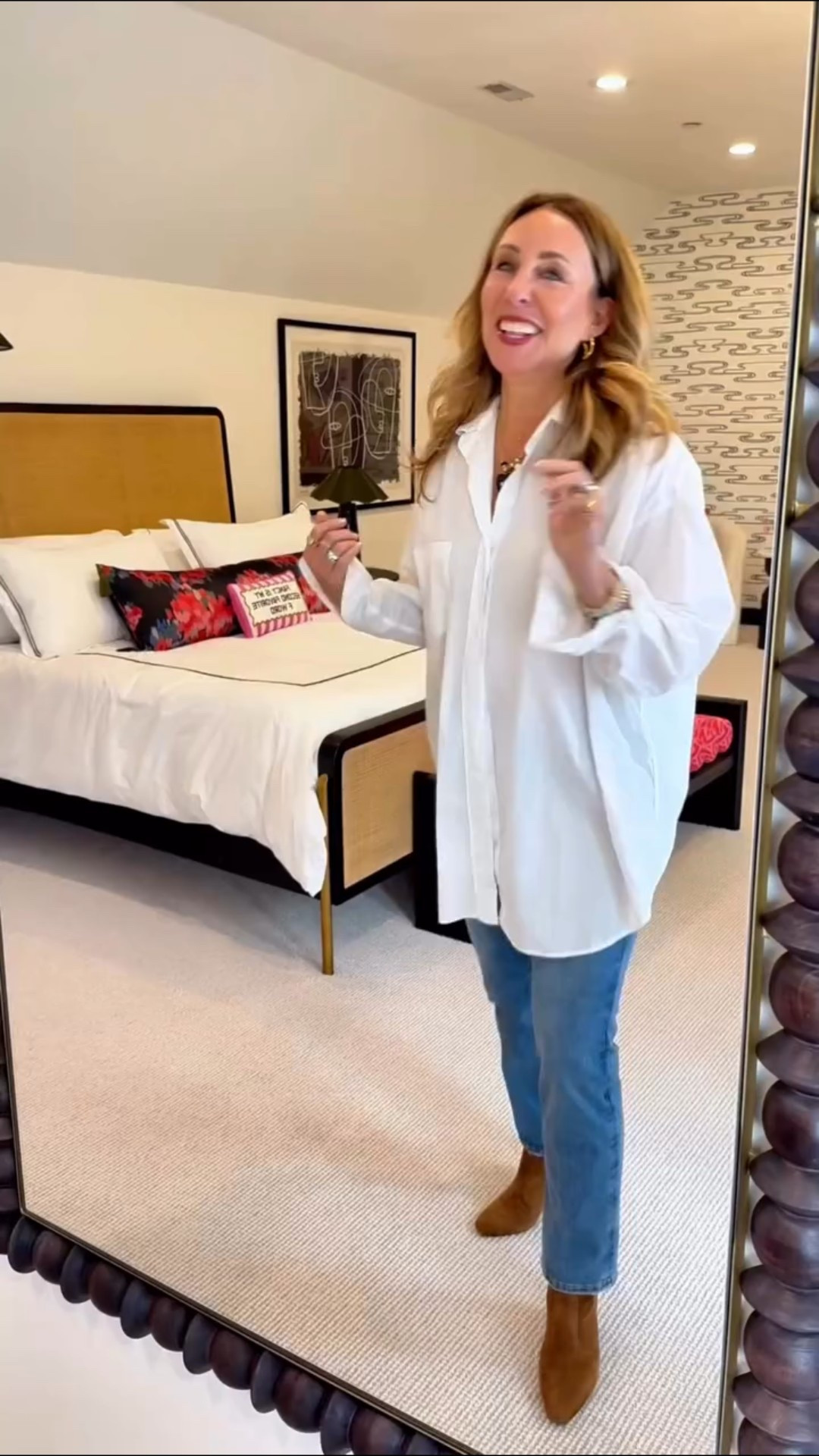 I have a few tricks up my sleeve to help you style a button down! Including a surprising tip for making sure you don’t transfer any make up onto your nice white collar. 🫶🏼

#LTKdayinmylife #LTKootd #LTKgrwm