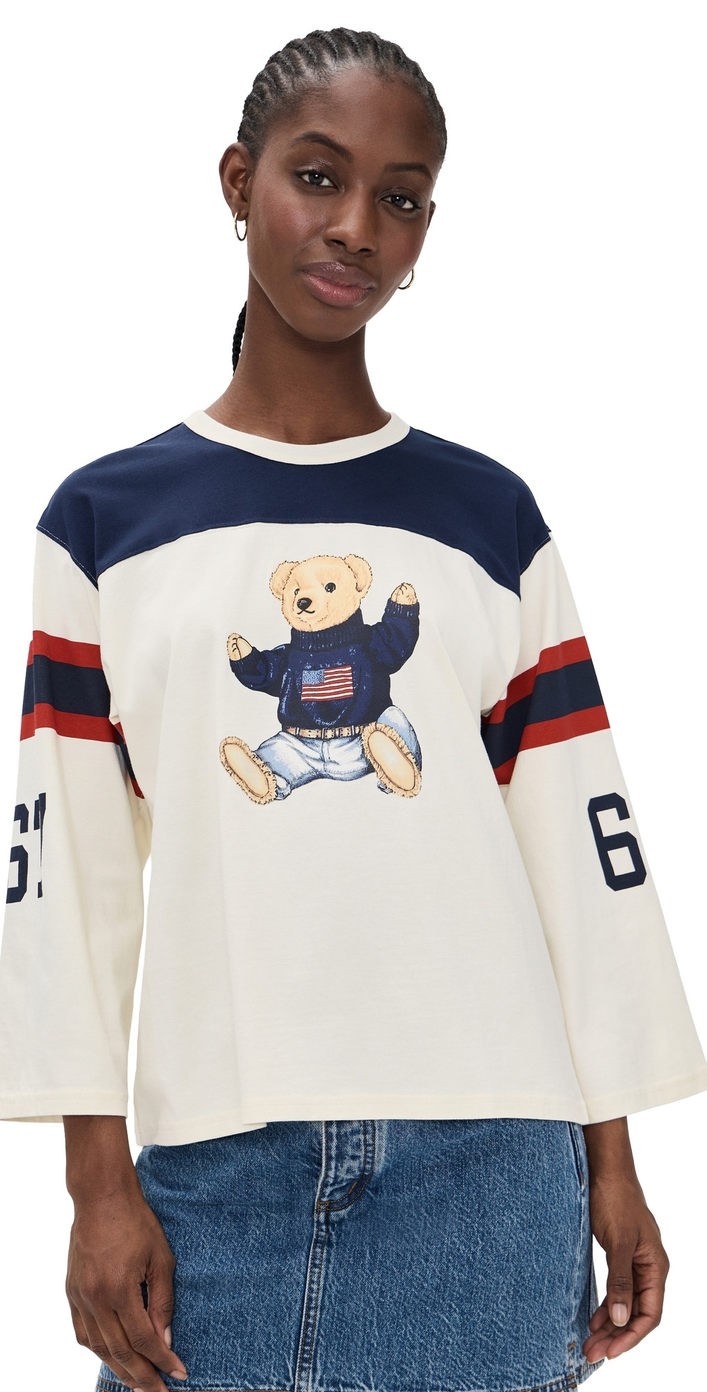 Polo Ralph Lauren Polo Bear Jersey Warm White/Newport Navy S | Shopbop