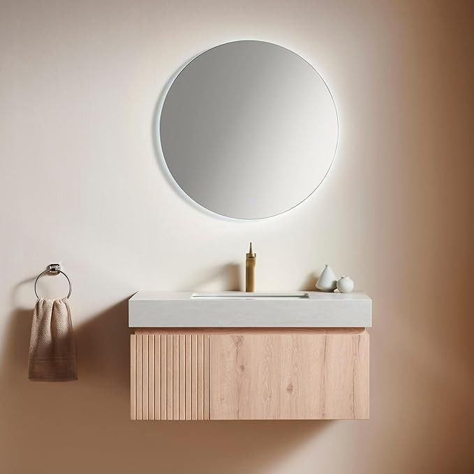 Ambrovina 36 inch Bathroom Vanity with Sink, Wall Mounted Storage Vanities with Drawer and Door, ... | Amazon (US)