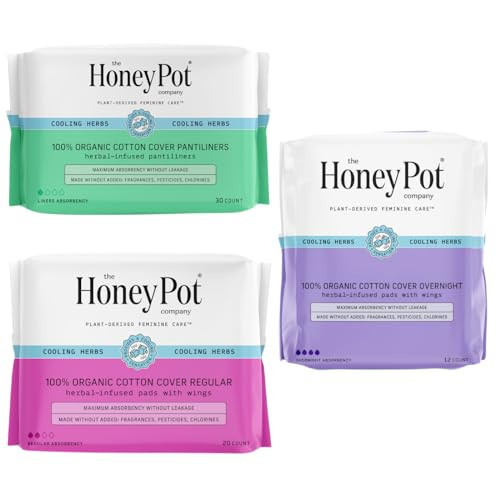 The Honey Pot Company - Herbal Pads for Women - Everyday Liners, Regular, & Overnight Pads Bundle - Infused w/Essential Oils for Cooling Effect - Sanitary Pads - Feminine Care - FSA & HSA Eligible | Amazon (US)