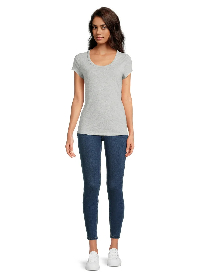 No Boundaries Scoop Neck Tee with Short Sleeves, 1 or 3-Pack, Women’s | Walmart (US)