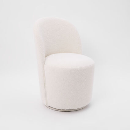 White Boucle Swivel Chair | TK Maxx
