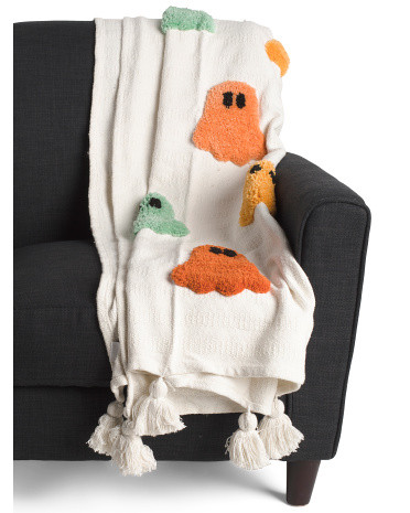 Handmade Boo Tufted Ghosts Throw | TJ Maxx