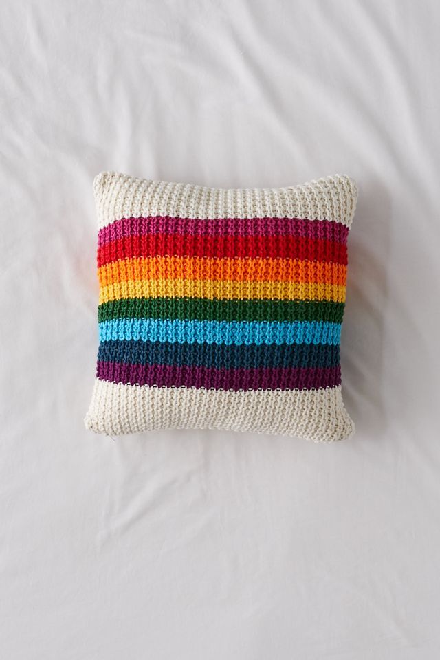 Pendleton UO Exclusive Rainbow Knit Throw Pillow | Urban Outfitters (US and RoW)