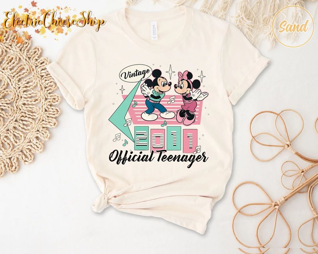 Personalized 2011 Official Teenager 13th Birthday Shirt Mickey Minnie Mouse 13 Years Old Vintage ... | Etsy (US)