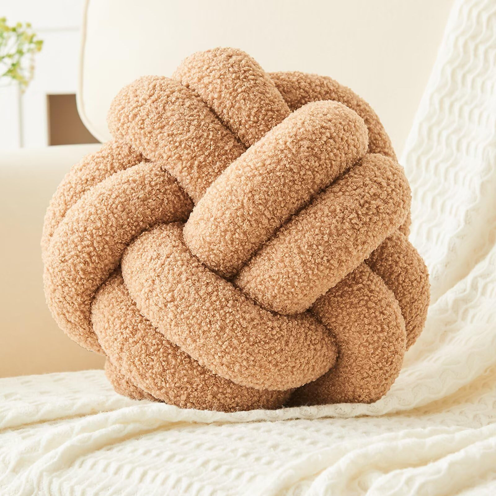 Knot Pillows Ball Decorative Throw Pillows for Couch Bed Sofa Living Room 2 Cord Aesthetic Round ... | Amazon (US)