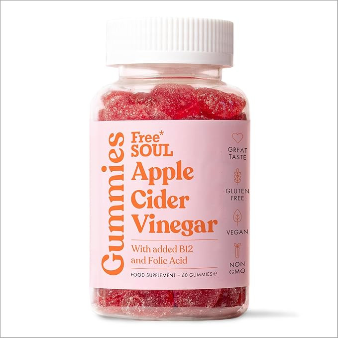 Apple Cider Vinegar Gummies with The Mother 1000mg Enhanced with Vitamin B12 & Folic Acid – 60 ... | Amazon (UK)