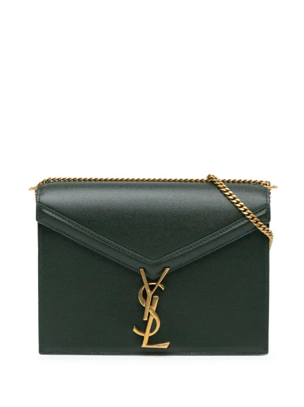 Saint Laurent Pre-Owned 2019 Grain De Poudre Cassandra Crossbody Bag | Green | FARFETCH UK | Farfetch Global