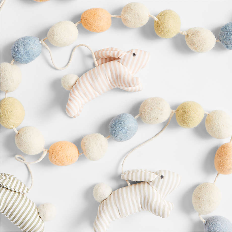 Striped Easter Bunny Garland | Crate & Kids | Crate & Barrel