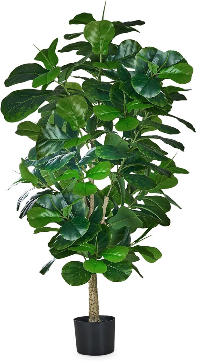 VECELO Artificial Fiddle Leaf Fig Tree 6FT(71in), Tall Fake Floor Plants with 150 Large Realistic... | Amazon (US)