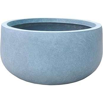 Kante RC0051B-C60611 Lightweight Concrete Outdoor Round Bowl Planter, 16" Dia., Slate Gray | Amazon (US)