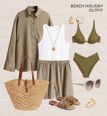 Holiday beach outfit 🌿

Read the size guide/size reviews to pick the right size.

Leave a 🖤 to favorite this post and come back later to shop

Holiday Outfit, beach outfit, bikini, Spring Outfit, Summer Outfit Inspiration, Vacation, Beach Day, Cream Crepe Trousers, Navy Cardigan, Floral Blouse, Floral Top, Printed Crop Top, YSL straw bag, sam edelman slippers, sandals, beach sandals, brown sandals, linen shirt, thong bodysuit, green bikini 

#LTKswim #LTKstyletip #LTKtravel