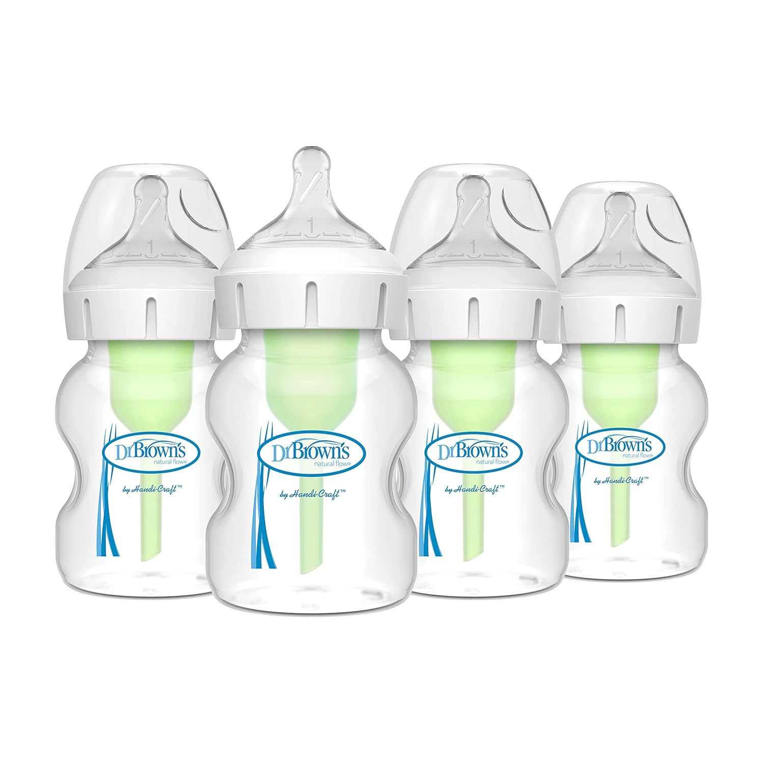 Dr. Brown's Natural Flow Anti-Colic Options+ Wide-Neck Baby Bottles 5 oz/150 mL,with Level 1 Slow... | Amazon (US)