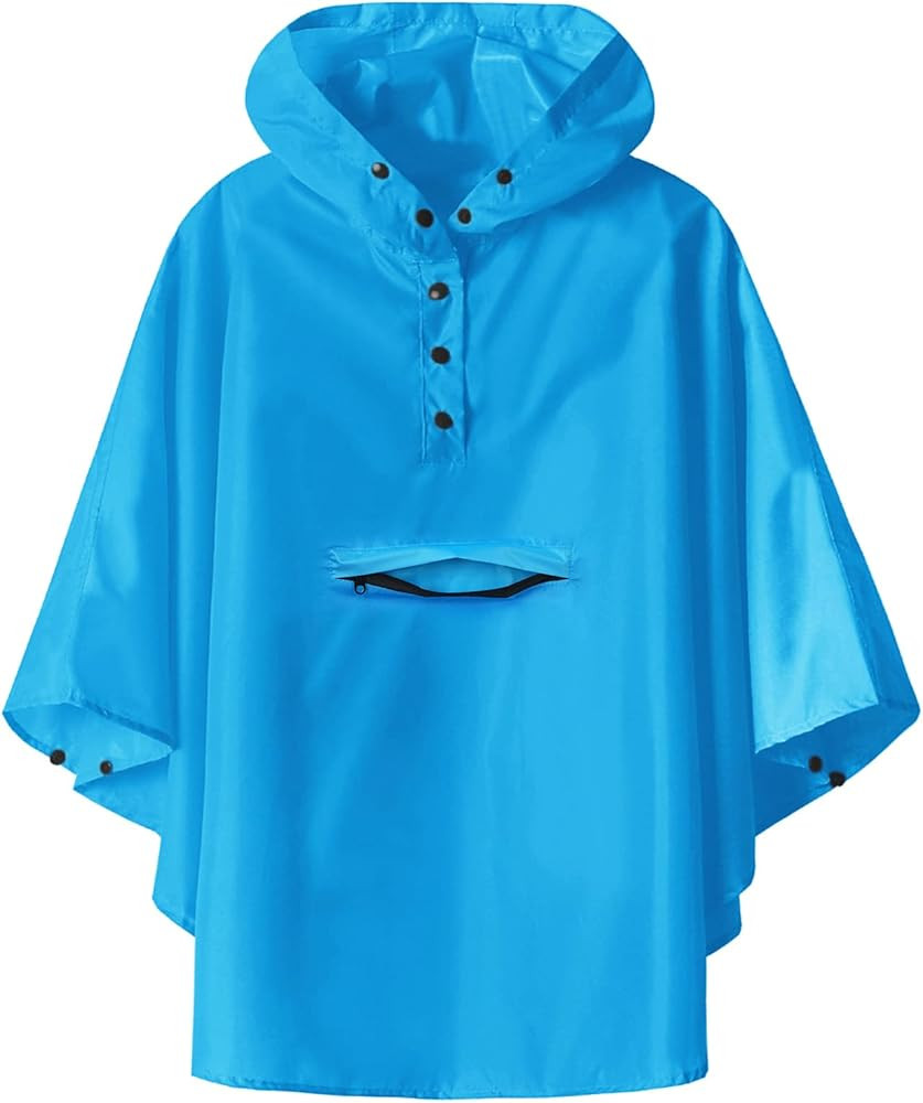 SaphiRose Lightweight Kids Rain Poncho Jacket Waterproof Outwear Rain Coat | Amazon (US)