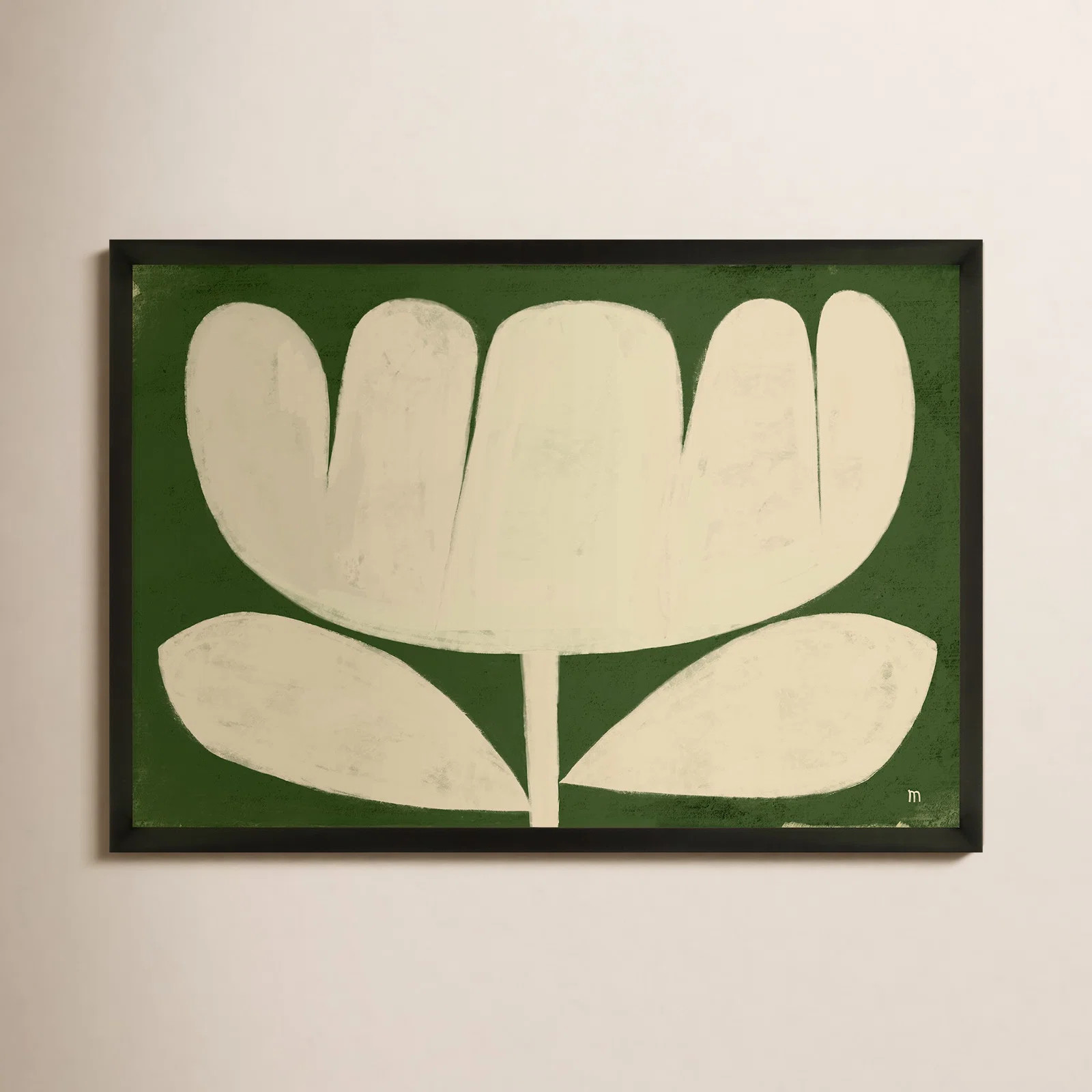 " Flower On Green " by StudioM Painting Print | Wayfair North America