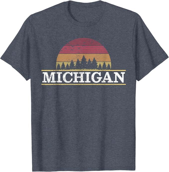 Michigan - Vintage Retro Nature Outdoor Souvenir Gift T-Shirt | Amazon (US)