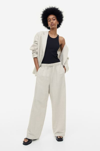 Linen-blend pull-on trousers | H&M (UK, MY, IN, SG, PH, TW, HK)