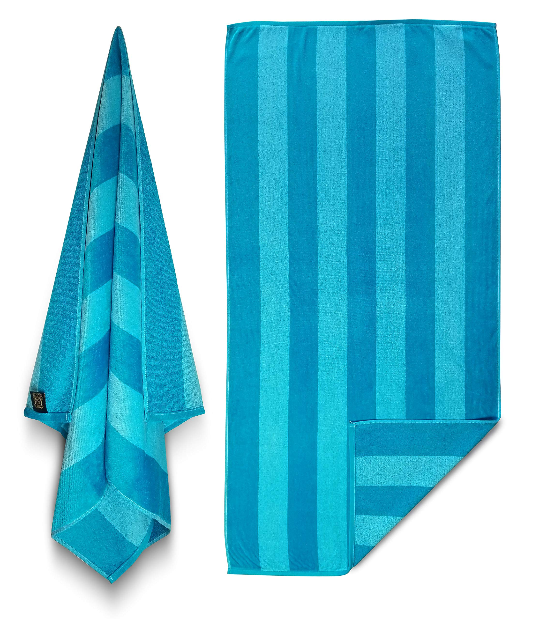 Maya Island-Extra Soft Beach Towel 30 x 60 inch (4 Pack) Two Tone Turquoise Cabana Stripe Hotel P... | Amazon (US)
