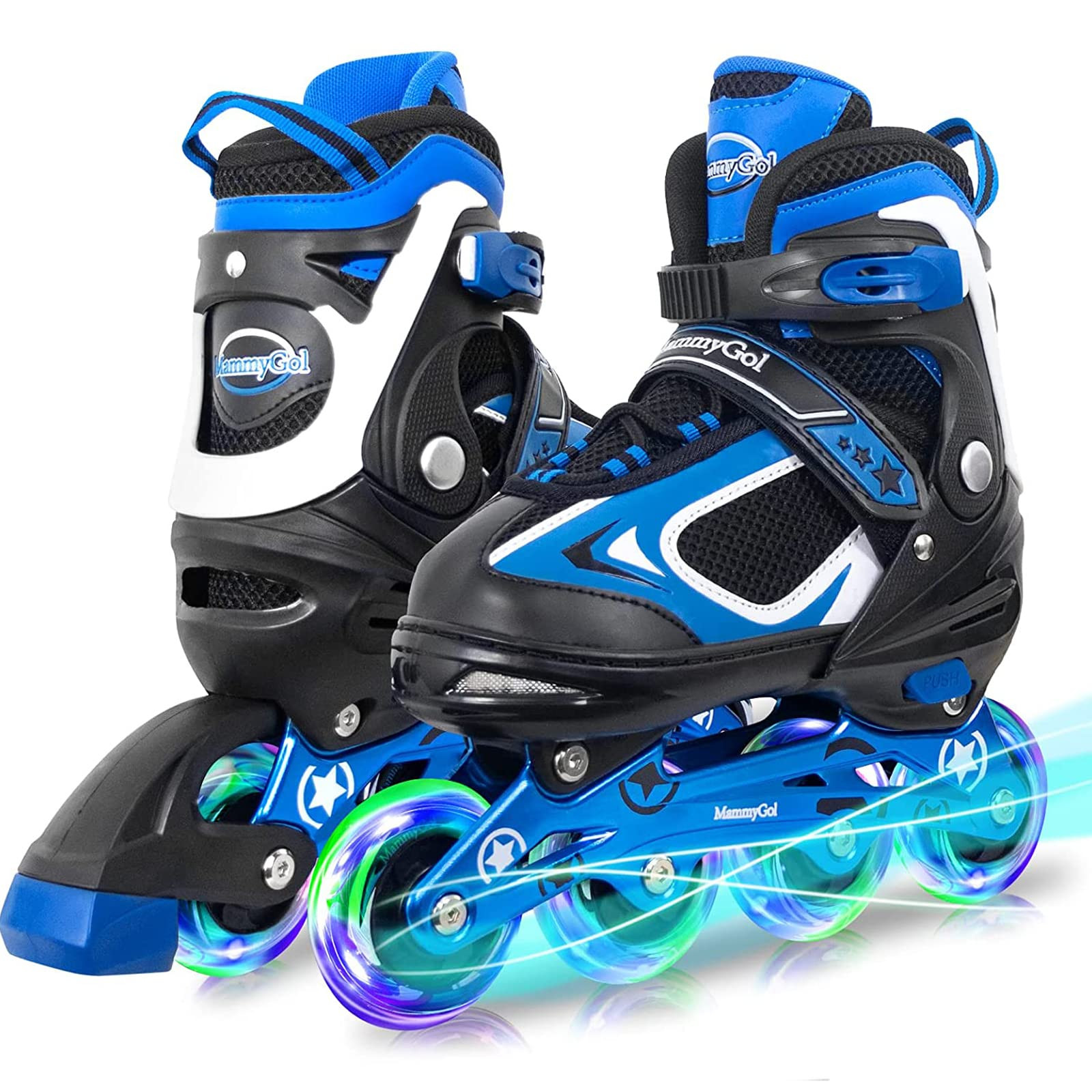 MammyGol Adjustable Inline Skates for Kids Boys Girls Youth with Light up Wheels Ages 4-16 | Amazon (US)