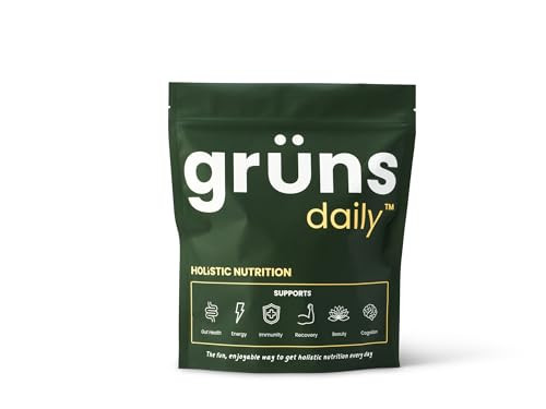 Gruns Adult Super Greens Gummies - Superfood Gummy Bears with Spirulina, Chlorella & Prebiotics for Digestive Health - Adaptogens Supplement with 20 Vitamins & Minerals, Low Sugar- 2-Week Supply | Amazon (US)