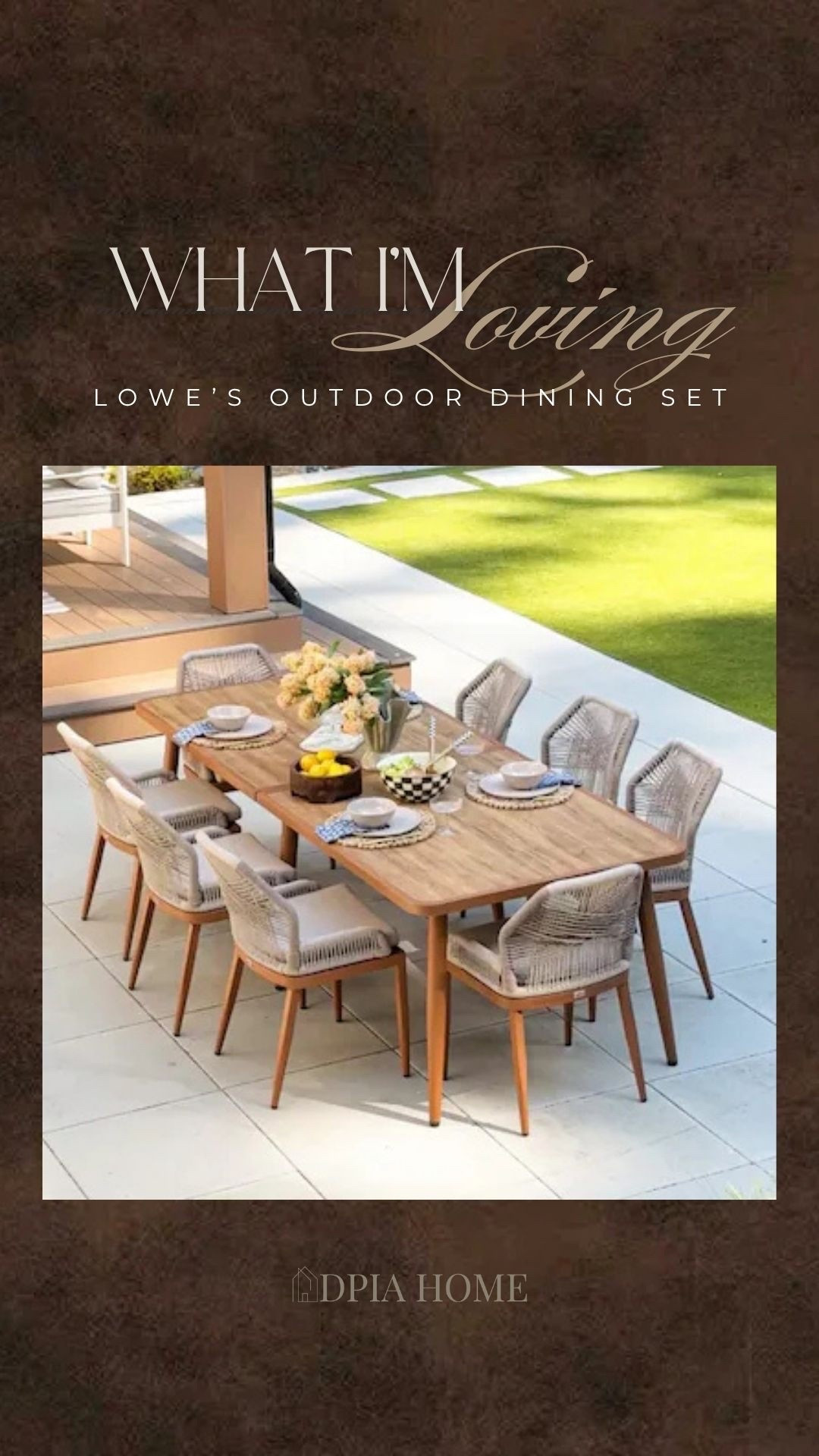 Neutral & stylish outdoor dining set for 8 people. ☀️🍽️

Lowe’s | outdoor living | entertaining