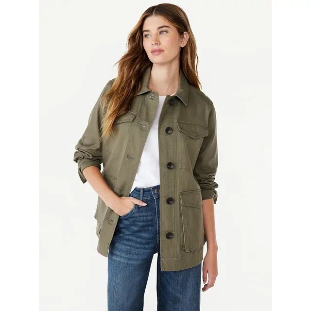 Free Assembly Women's Modern Utility Jacket | Walmart (US)