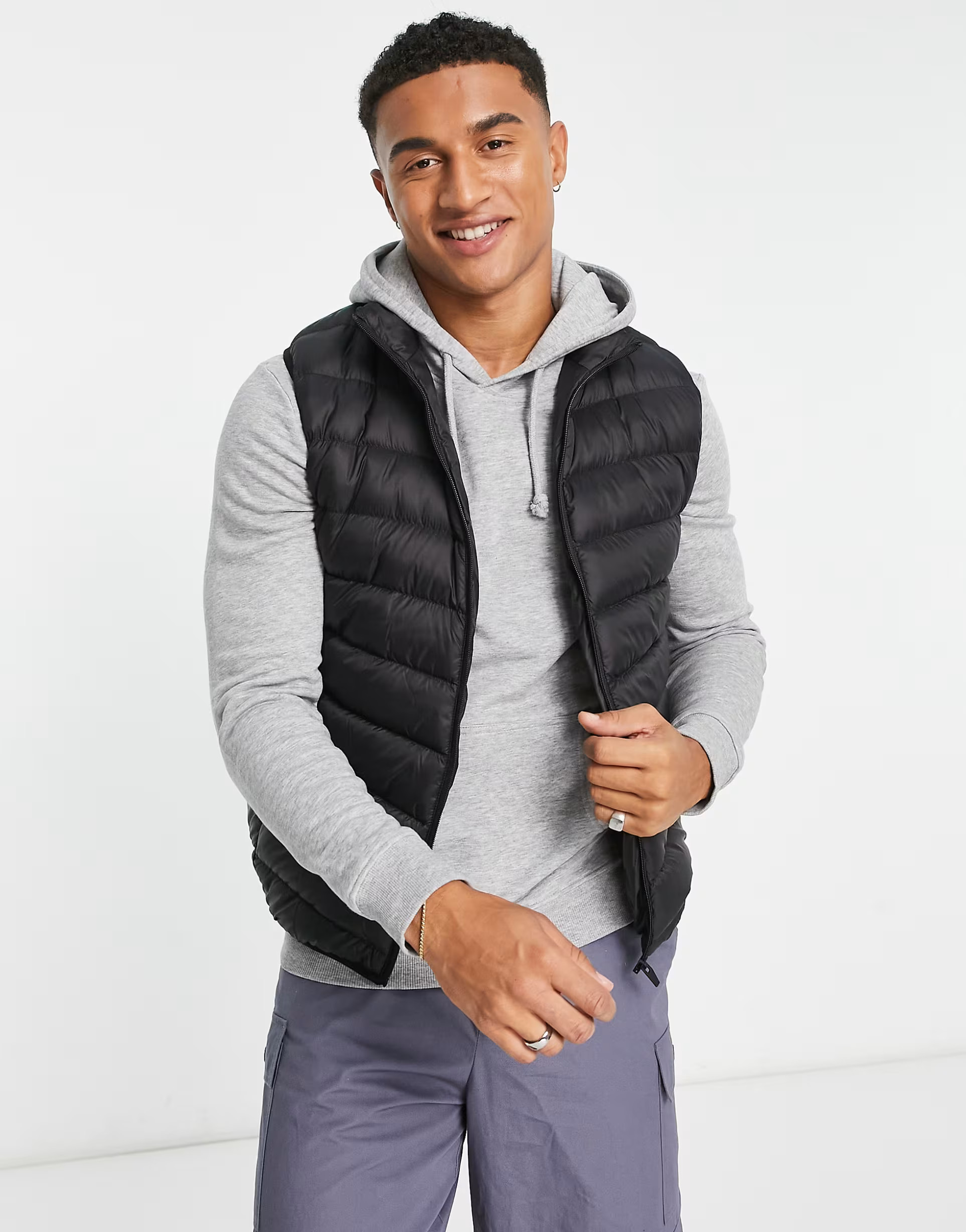 Brave Soul padded vest in black | ASOS (Global)