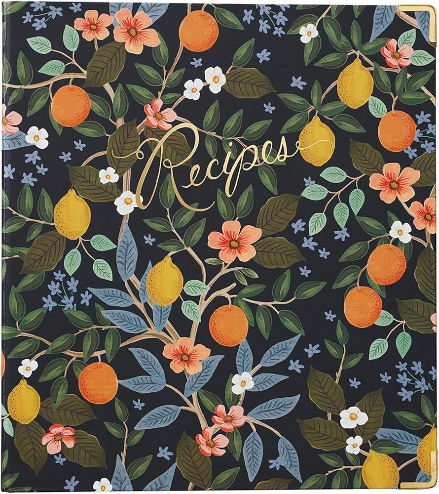 RIFLE PAPER CO. Recipe Binder | 16 Tabbed Dividers, 10 Clear Recipe Card Sleeves, 1" Three-Ring S... | Amazon (US)