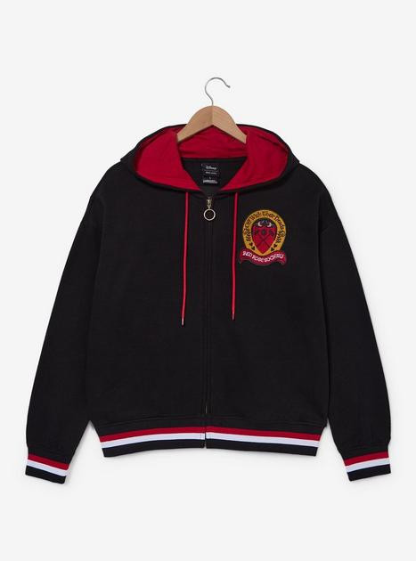Disney Alice in Wonderland Queen Of Hearts Red Rose Society Women's Plus Size Cropped Zippered Ho... | BoxLunch