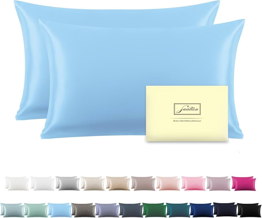 Silk Pillow Cases 2 Pack Soft Breathable and Sliky King Size Pillow Cases Set of 2,Natural Mulber... | Amazon (US)