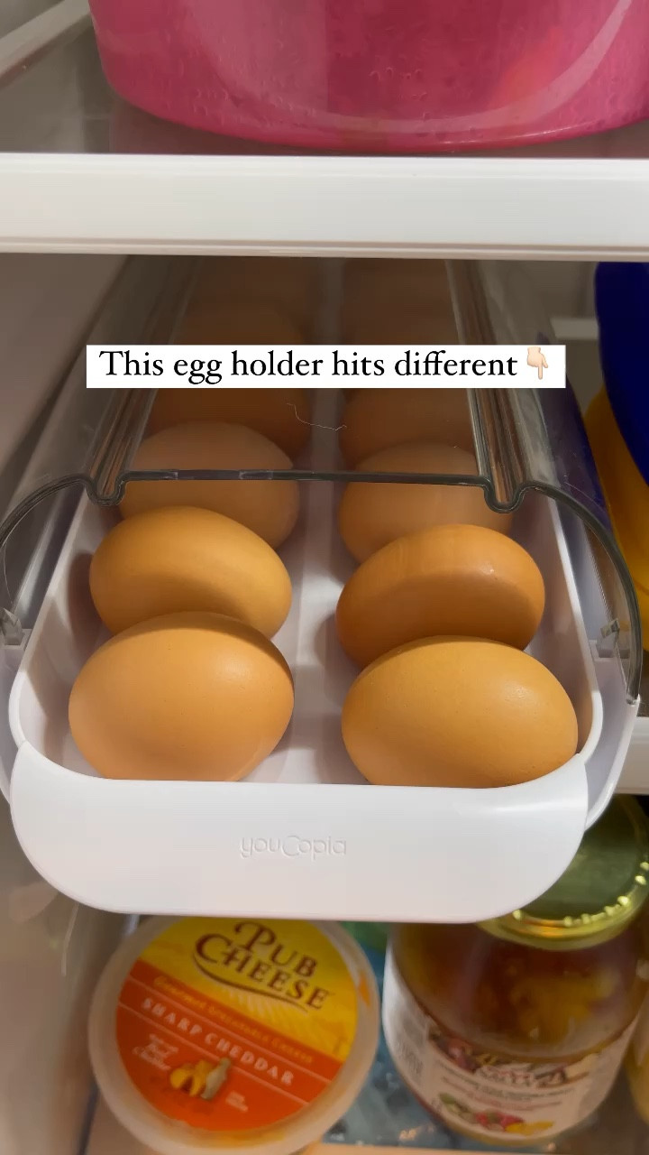 🥚 This rolling egg holder is such a game changer! The eggs roll to the front when you use one or to the back when you’re filling it up. It’s genius! 

You can also stack them to really step up your fridge game if you have a large family or you consume a lot of eggs.

#wayfairfinds #homeorganization #organization #homeorganizationtips #organizationideas #organizationhacks #eggtray #eggholder #fridgebins #fridgeorganization #organization #garageorganization #fridgegoals #homeorganizer #homehacks #hometips #decorhacks #bins #homeaesthetic  Wayfair finds. Affordable fridge bins. Rolling egg holder. Fridge egg storage. Fridge storage bins.  Stackable egg carton. Fridge organization hacks. Kitchen organization hacks.

#LTKhome #LTKunder50 #LTKFind