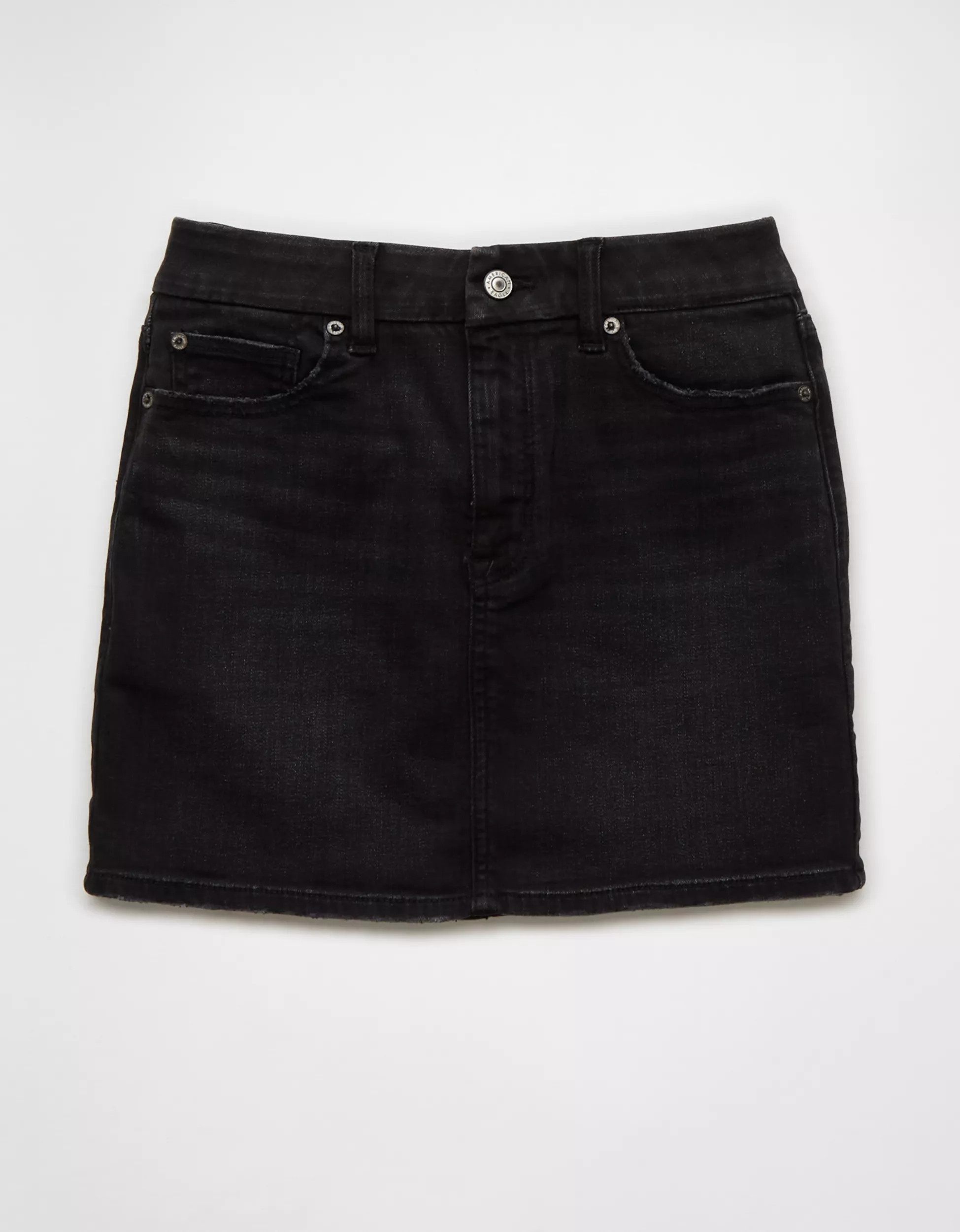 AE Next Level Curvy High-Waisted Denim Mini Skirt | American Eagle Outfitters (US & CA)